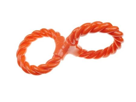 Infinity TPR Rope Double Ring Twist Tug Toy Orange 12in. Supply