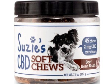 Suzie s CBD Soft Chews For Dogs Beef Bone Broth 7.5oz.-2mg Online Sale