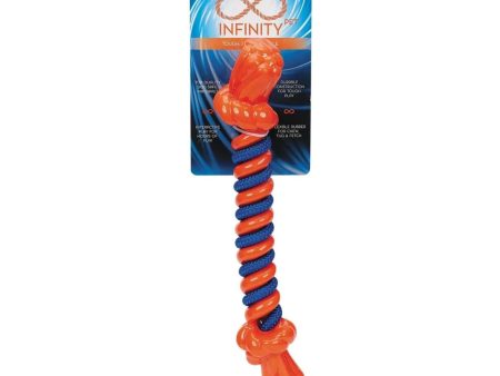 Infinity TPR Rope Bone Dog Toy Orange Large 14in. Hot on Sale