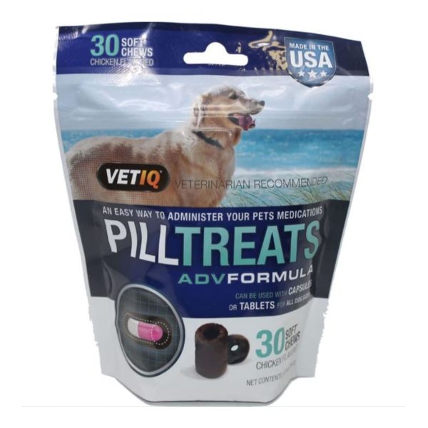 Vetiq Pill Treats Adv Formula USA Soft Chews Chicken 30count Fashion