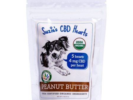 Suzie s CBD Hearts For Dogs Trial Size Peanut Butter 2oz. on Sale