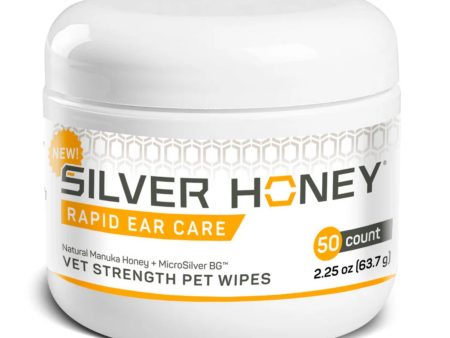 Silver Honey Rapid Ear Care Vet Strength Pet Wipes 50 Ct Sale