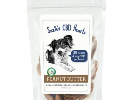 Suzie s CBD Hearts For Dogs Peanut Butter 8oz.-4mg Online