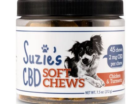 Suzie s CBD Soft Chews For Dogs Chicken Turmeric 7.5oz.-2mg on Sale