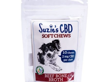 Suzie s CBD Soft Chews For Dogs Trial Size Beef Bone Broth 2oz. Online Sale