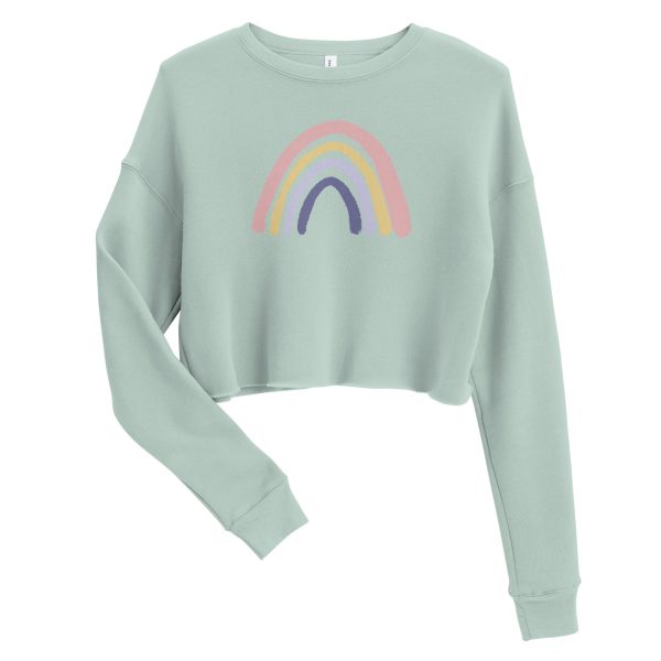 Watercolor Rainbow Cropped Sweatshirt Online Hot Sale