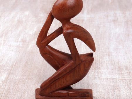 Alone Hand Made Thought and Meditation Wood Sculpture Online Hot Sale