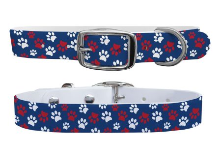 Pawtriot Navy Dog Collar With Silver Buckle Cheap