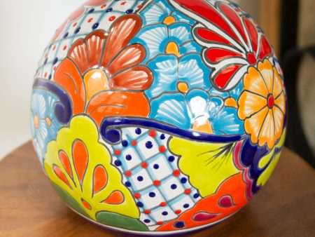 Summer Designs Floral Talavera-Style Ceramic Decorative Accent from Mexico Hot on Sale