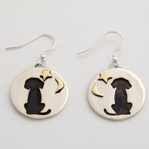 Cute Dog Moonlight Earrings Sale