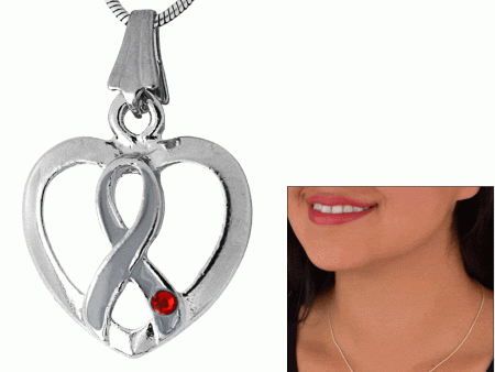 Diabetes Ribbon & Heart Necklace! Hot on Sale