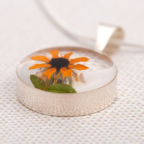 Real Sunflower & Sterling Necklace Online Hot Sale