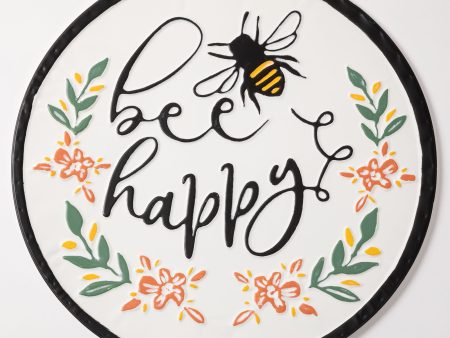 Floral Bee Happy Patio Wall Decor Discount