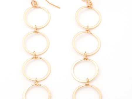 Golden Hammered Circle Fall Earrings Discount