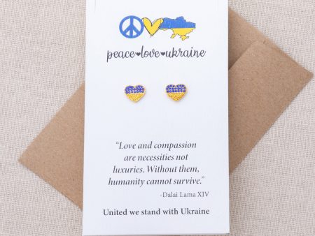 Our Hearts Are With Ukraine Gold Plated Earrings For Discount