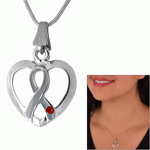 Diabetes Ribbon & Heart Necklace! Hot on Sale