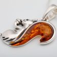 Squirrel Tail Amber & Sterling Necklace For Discount