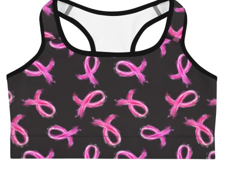 Painted Pink Ribbon Sports Bra Discount