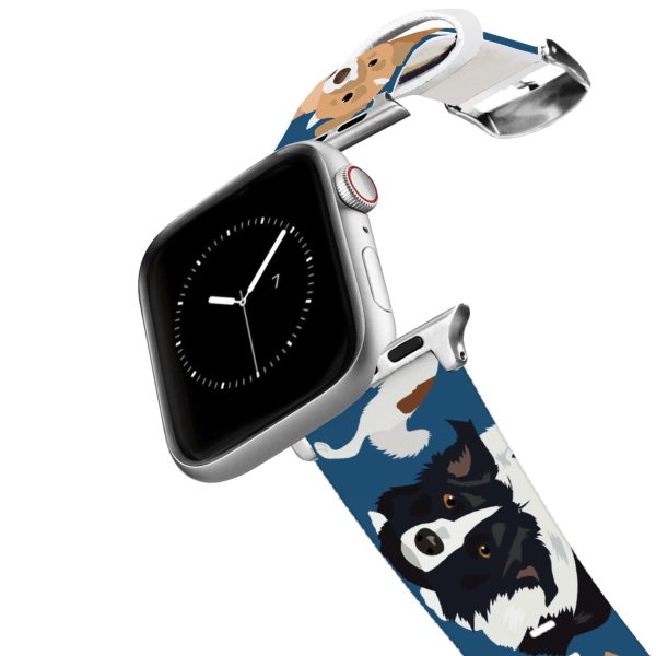 Silver Border Collie Apple Watch Band Cheap