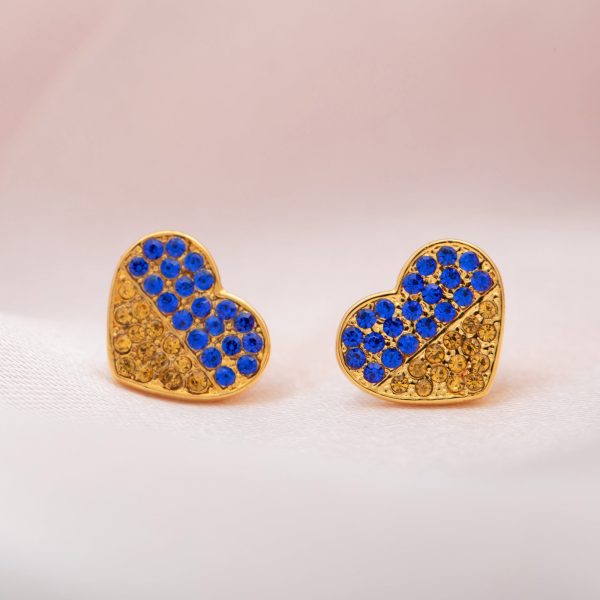 Our Hearts Are With Ukraine Gold Plated Earrings For Discount