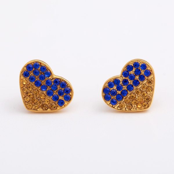 Our Hearts Are With Ukraine Gold Plated Earrings For Discount