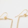 Elegant Golden Hammered Rectangle Earrings For Cheap