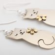 Cat & Flower Mixed Metal Earrings Sale