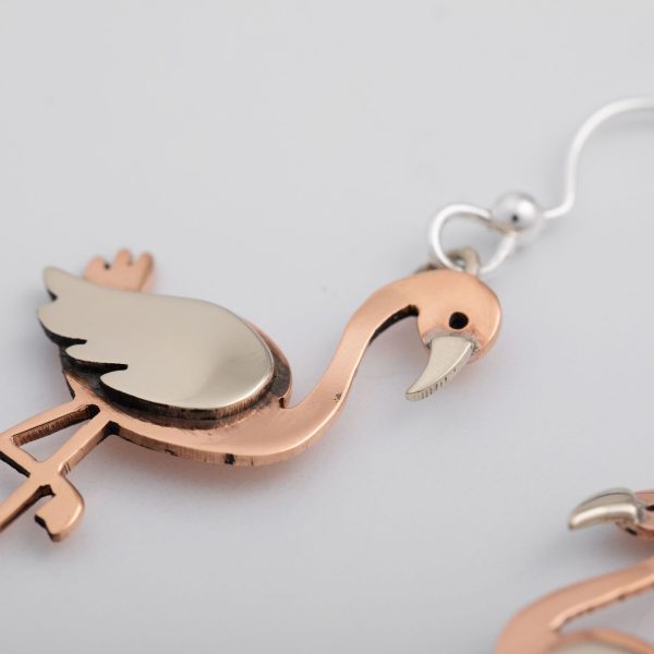 Flamingo Mixed Metal Earrings Online Sale