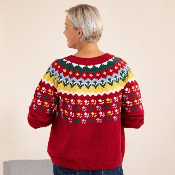 Nordic Paw Print Knitted Sweater Online Sale