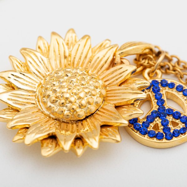 Peace For Ukraine Gold Plated Necklace Cheap