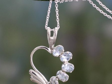 Winged Heart Blue Topaz Heart Necklace Cheap