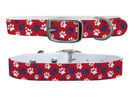 Pawtriot Red Dog Collar With Silver Buckle Supply