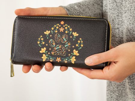 Floral Paw Zip Around Wallet For Sale