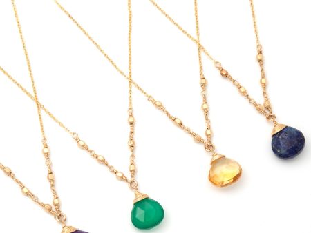 Gold Filled Necklace with Gemstone Fashion