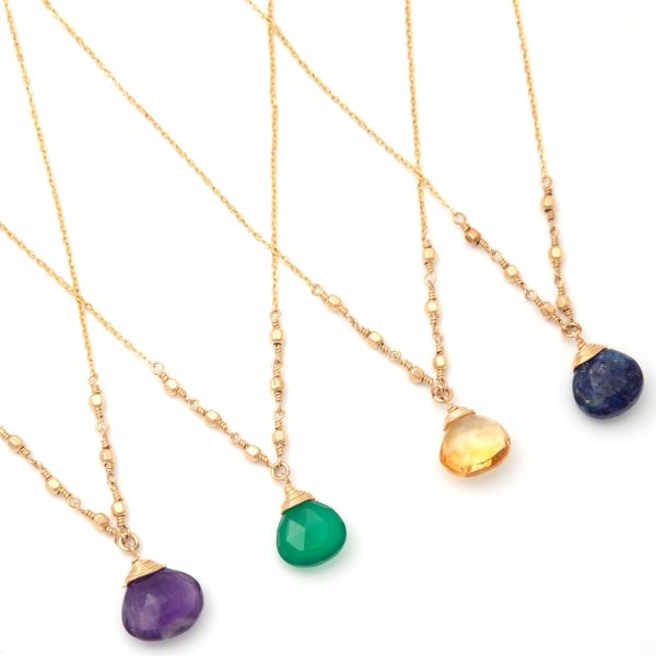 Gold Filled Necklace with Gemstone Fashion