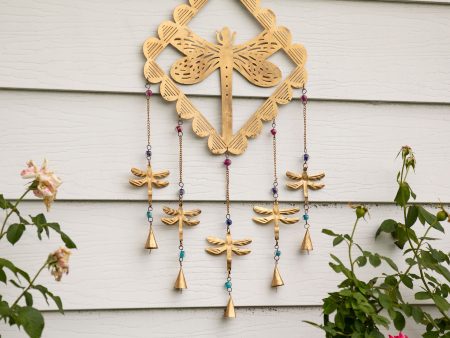 Dragonfly Beaded Iron Wind Chime For Sale