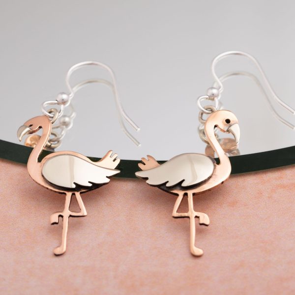 Flamingo Mixed Metal Earrings Online Sale