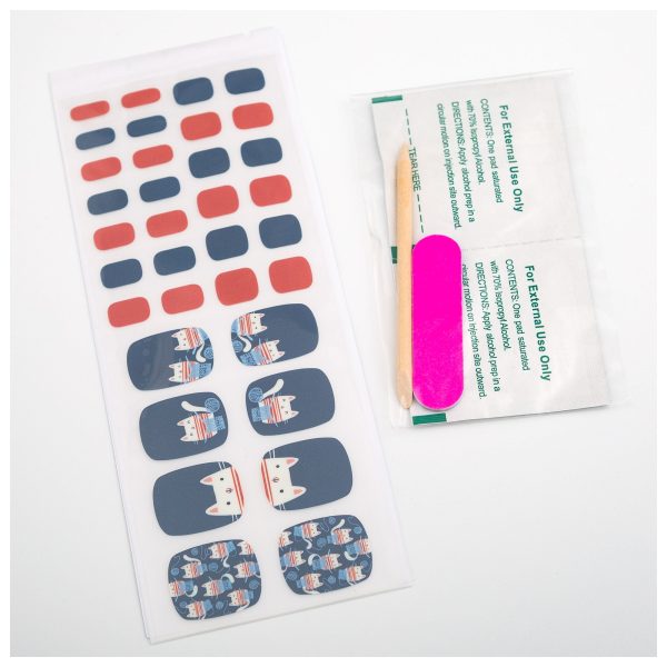 Cat Lovers Pedicure Nail Wrap Kit Cheap