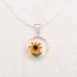 Real Sunflower & Sterling Necklace Online Hot Sale