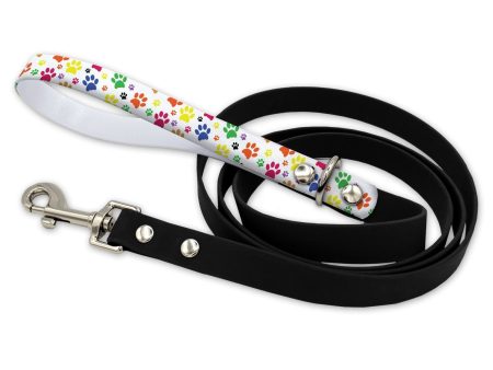 Pawprints Waterproof Leash With Silver Snap Hook on Sale