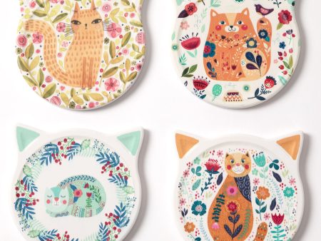 Cat Beauty Water Absorbent Coasters - Set of 4 Sale