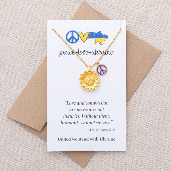 Peace For Ukraine Gold Plated Necklace Cheap