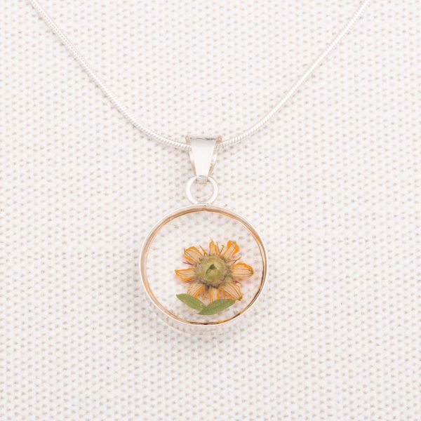 Real Sunflower & Sterling Necklace Online Hot Sale