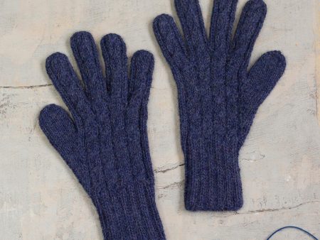 Winter Delight in Indigo 100% Alpaca Gloves in Indigo from Peru Hot on Sale