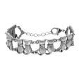 1928 Jewelry® Silver Tone Crystal Multi Double Cat Chain Bracelet Online now