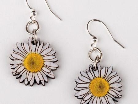 Daisy Blossom Wooden Earrings For Cheap