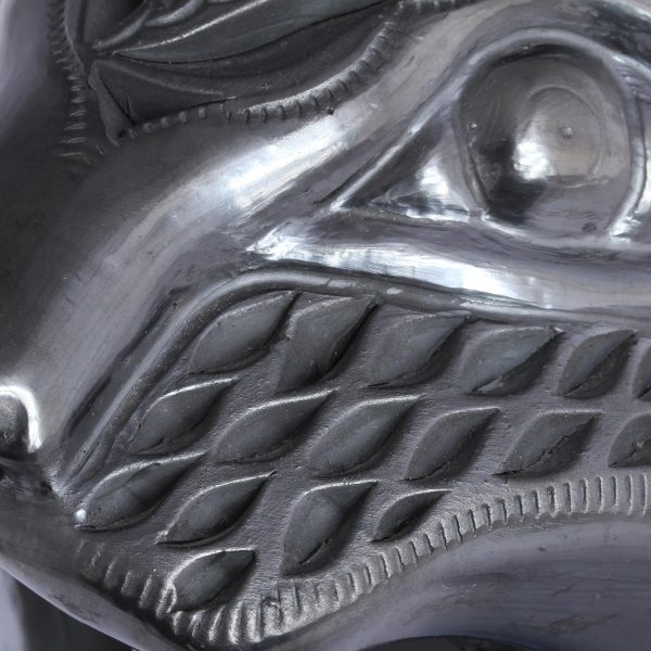 Black Balam Barro Negro Ceramic Jaguar Mask from Mexico For Cheap