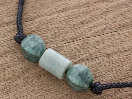 Youthful Love Bicolor Jade Beaded Pendant Necklace from Guatemala Online