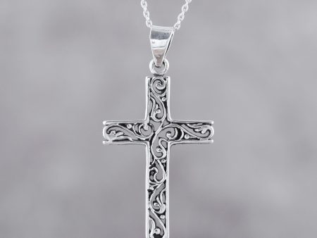 Adorned Cross Handcrafted Sterling Silver Ornate Cross Pendant Necklace Online