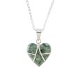 Magical Destiny Jade and Sterling Silver Heart Pendant Necklace Discount